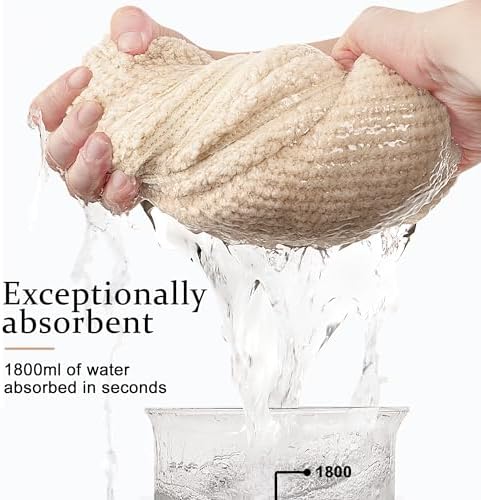 Luckzong Microfiber Hair Towel Wrap for Curly Hair