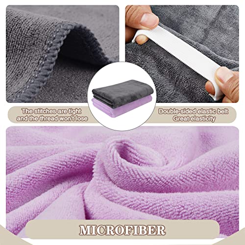 SUNLAND Microfiber Hair Towel with Elastic Band - 40x20 Inches