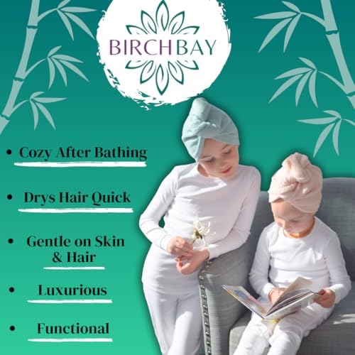 Birch Bay Hair Towel Wrap for Kids Set of 2