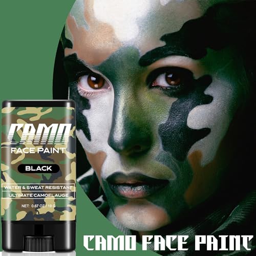 CCbeauty Black Camo Face Paint Stick - Sports Eye Black Halloween Makeup