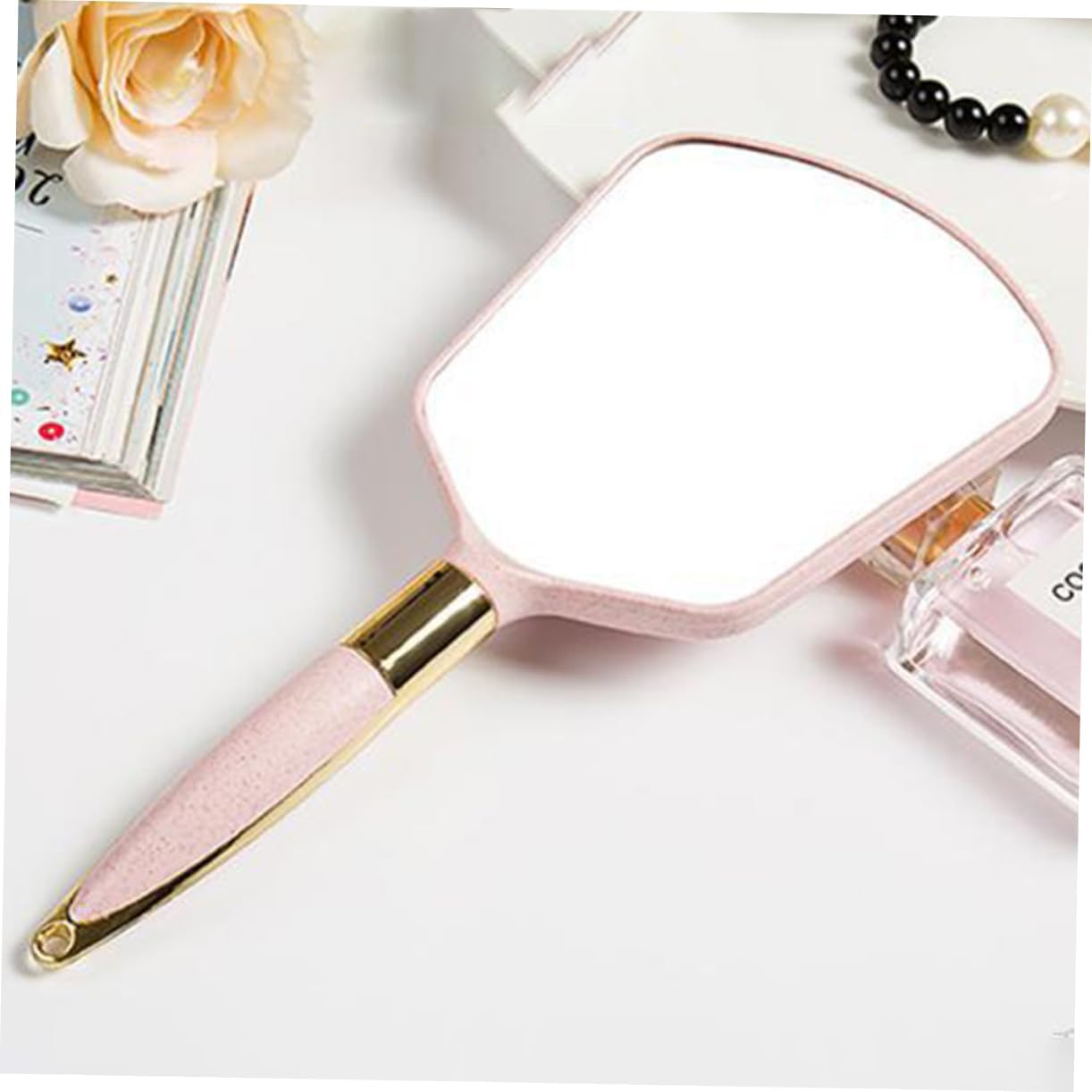 SOIMISS Handheld Mirror with Ergonomic Handle for Travel and Bathroom Use