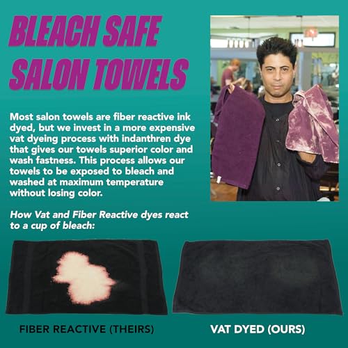 Arkwright Bleach Proof Salon Towels - 24 Pack 16x27 in Burgundy