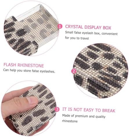 Glitter Eyelash Holder Leopard Design Cosmetic Case