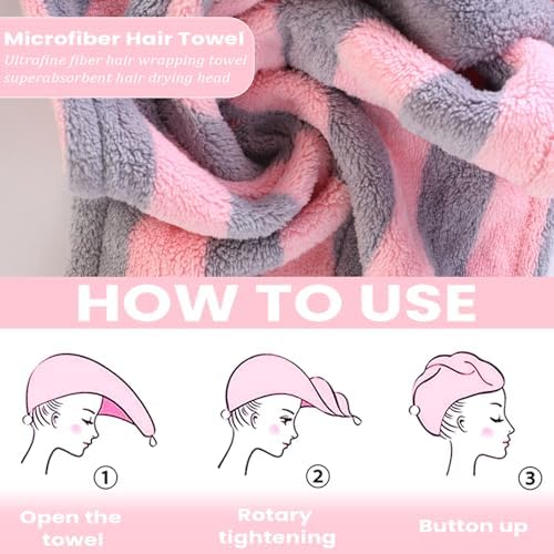 3 Pack Microfiber Hair Towel Wrap for Women 1