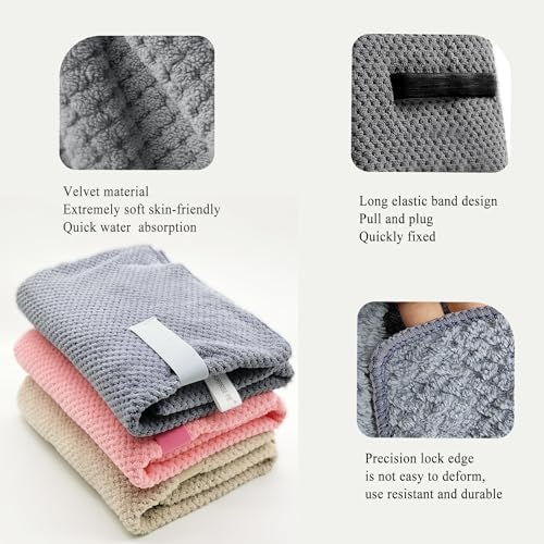 SURPRISE PIE Women Microfiber Hair Towel Wrap - Grey