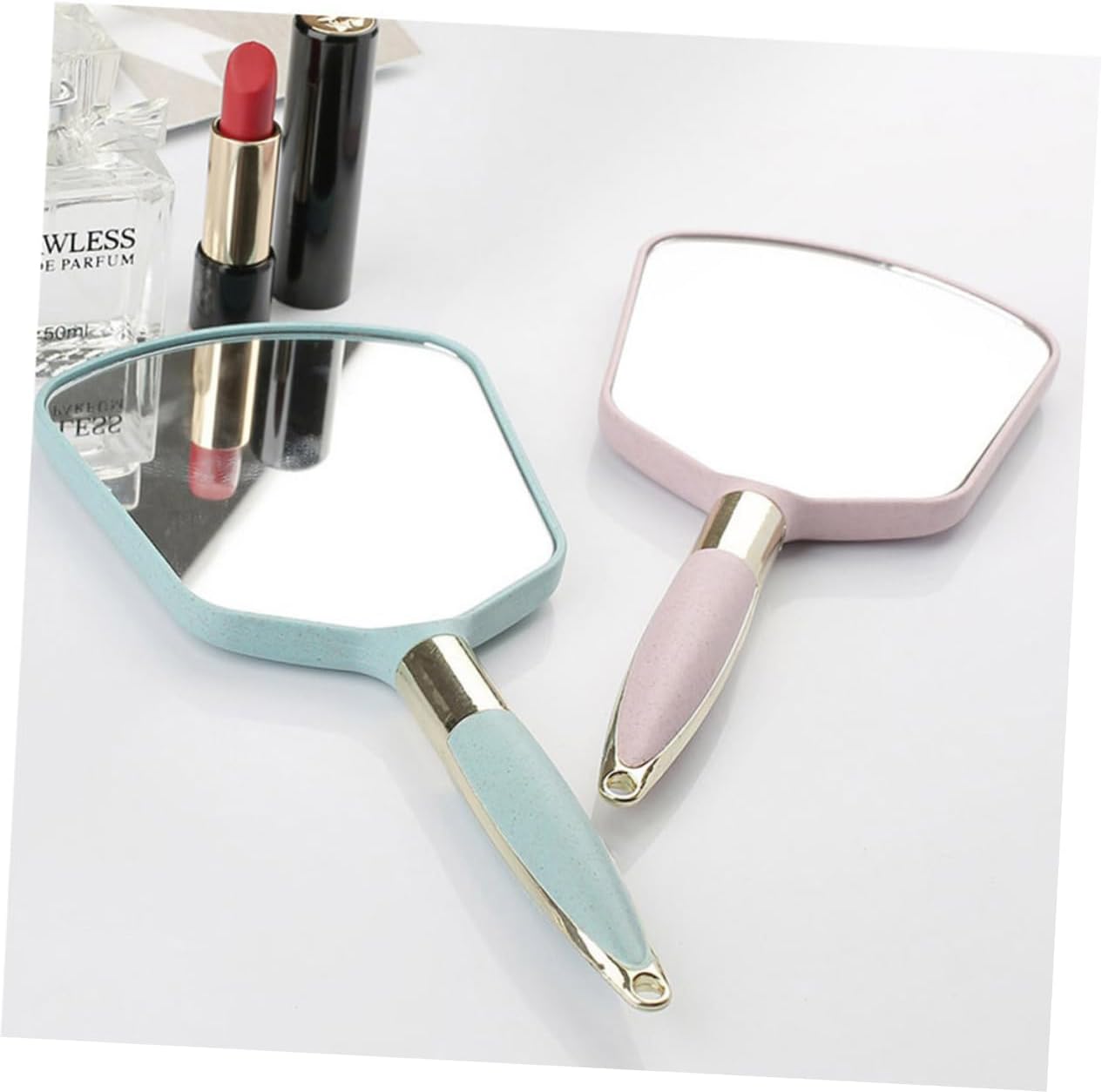VALICLUD Handheld Mirror with Ergonomic Handle for Travel and Salon Use