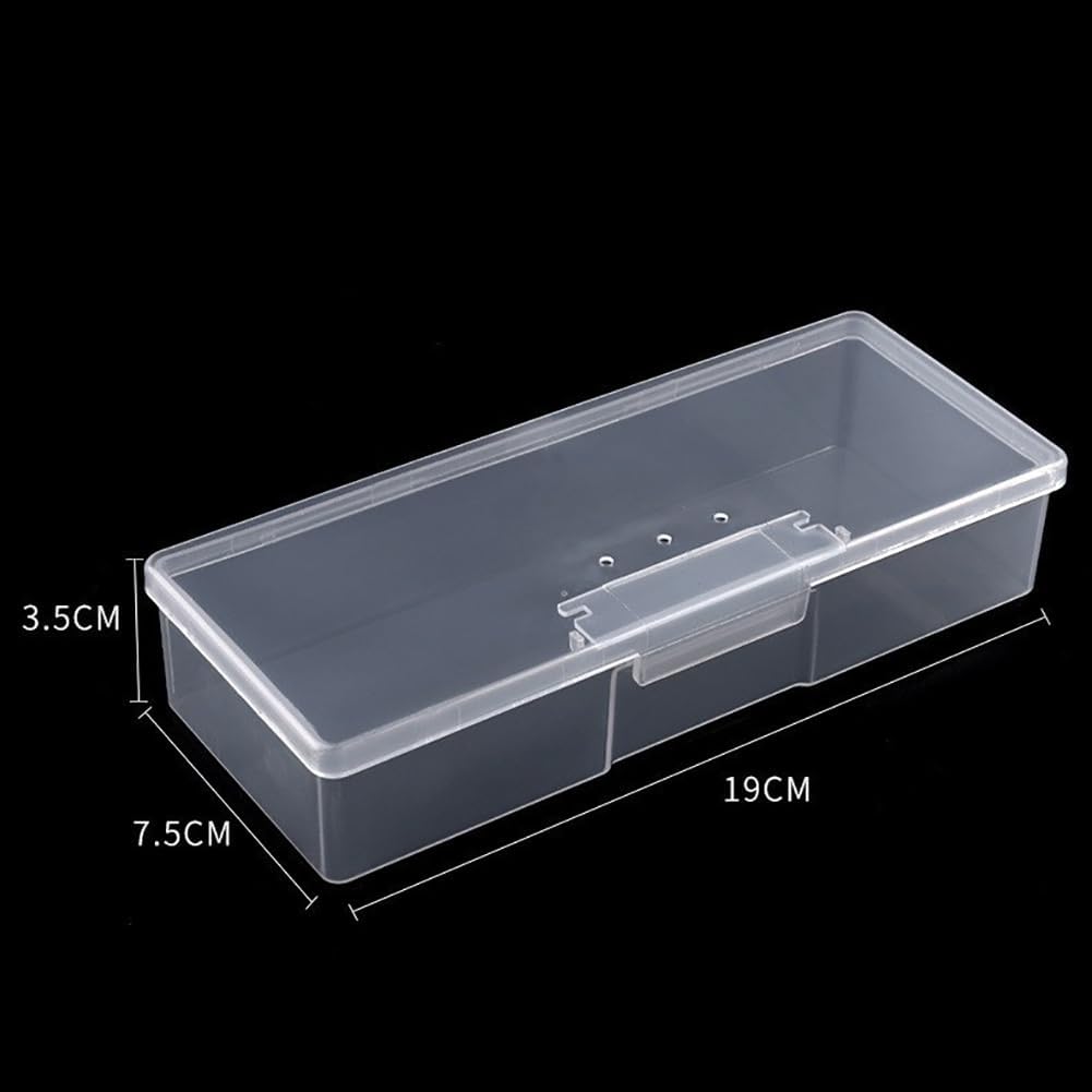GSHLLO 2 Pcs Clear Plastic Nail Art Storage Box