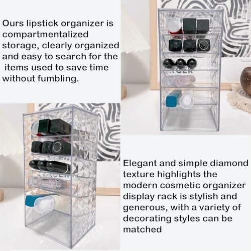 Himilucky Clear Lipstick Holder Stand with 6 Zones