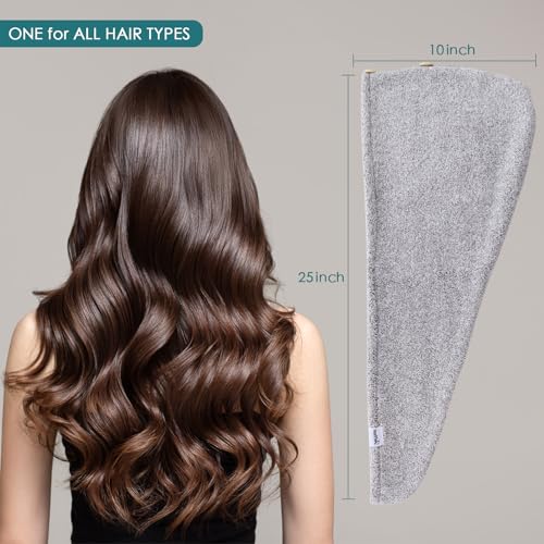 JEFFSUN Hair Towel Wrap 2 Pack for Curly Thick Frizzy Hair