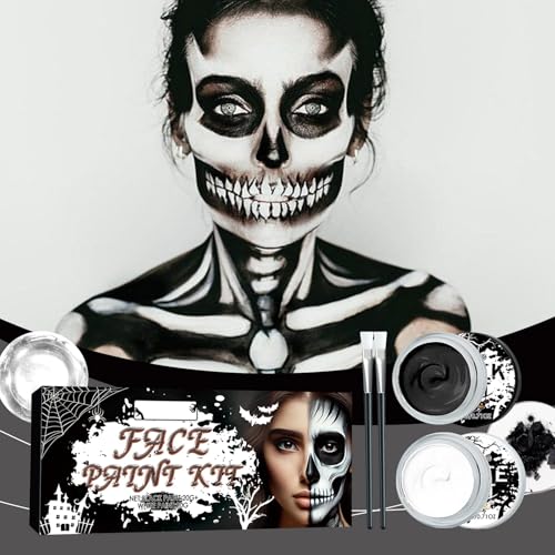 Black and White Halloween Face and Body Paint Set