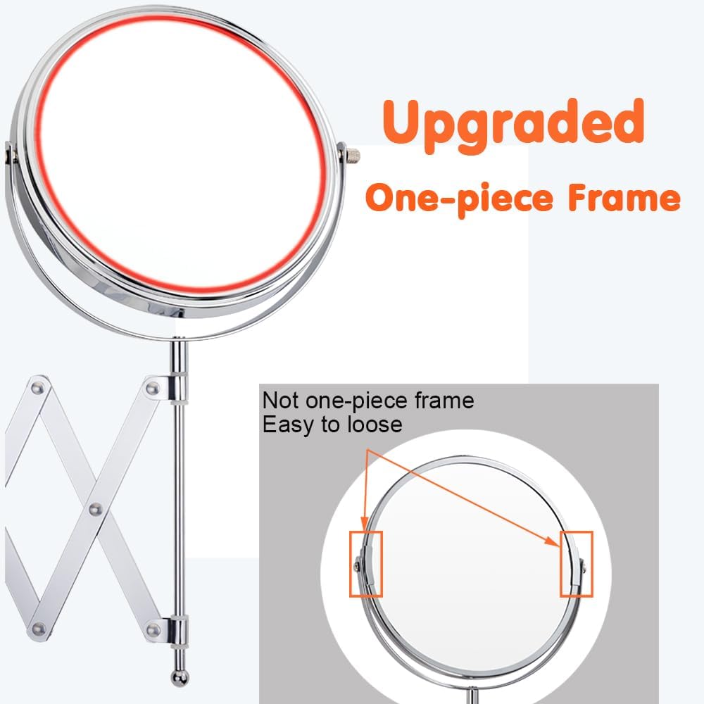 WELLLINK Extendable Makeup Mirror with 1X 7X Magnification