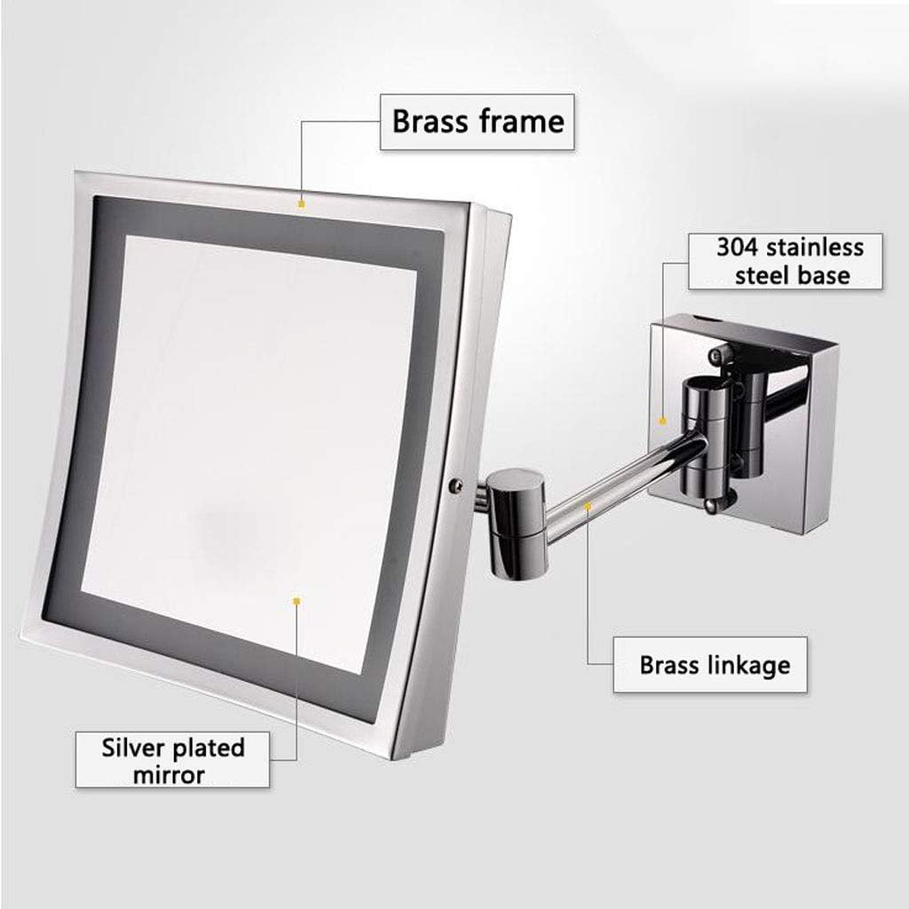 DEIHGE Makeup Mirror 3X Magnification Wall Mounted LED Lighted Vanity Mirror