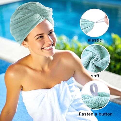 3 Pack Microfiber Hair Turbans for Quick Drying
