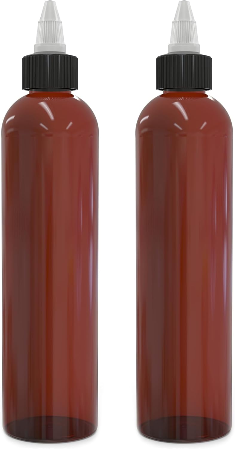 BRIGHTFROM Twist Top Squeeze Bottles 8 OZ BPA-Free Refillable Amber