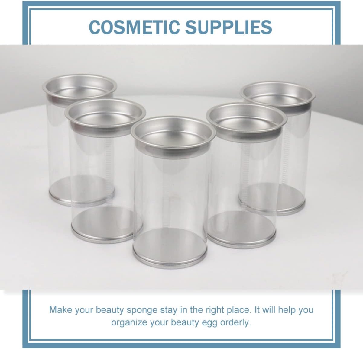 WRITWAA 6PCS Makeup Sponge Organizer Portable Beauty Egg Case