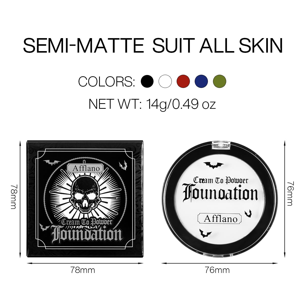 Goth White Face Paint Foundation for Halloween Costumes