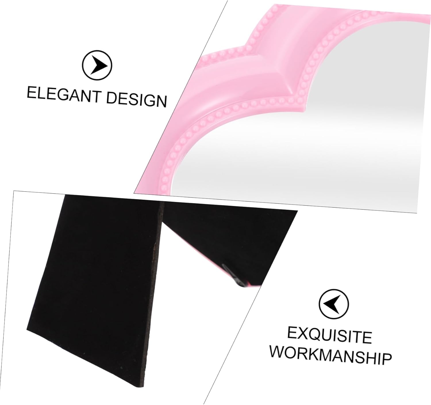 PRETYZOOM Heart Shaped Desktop Makeup Mirror Dual Use Wall Mounted
