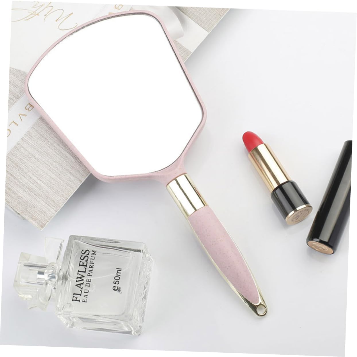 SOIMISS Handheld Mirror with Ergonomic Handle for Travel and Bathroom Use