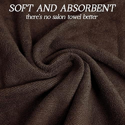 36 Pack Bleach Proof Microfiber Salon Towels 16x28 Inches Coffee