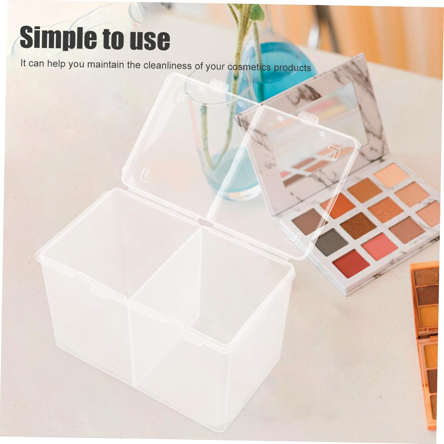 OATIPHO Cotton Pads Holder Case Durable Storage Box with Compartments