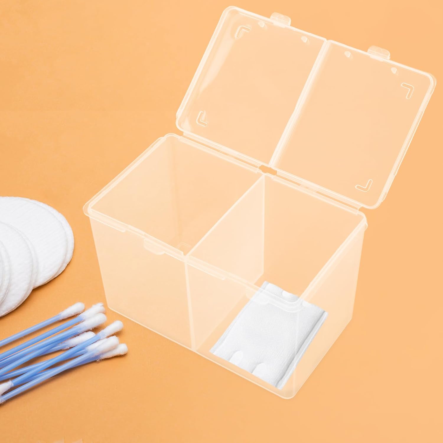 SHERCHPRY Cotton Pads Box Organizer with Compartment Design