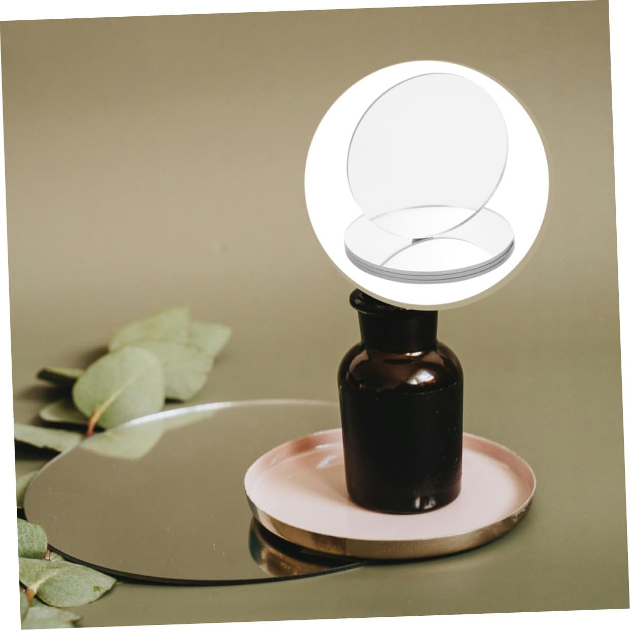 20pcs Round Acrylic Mirror Sheets for Makeup Wall Travel Vanity