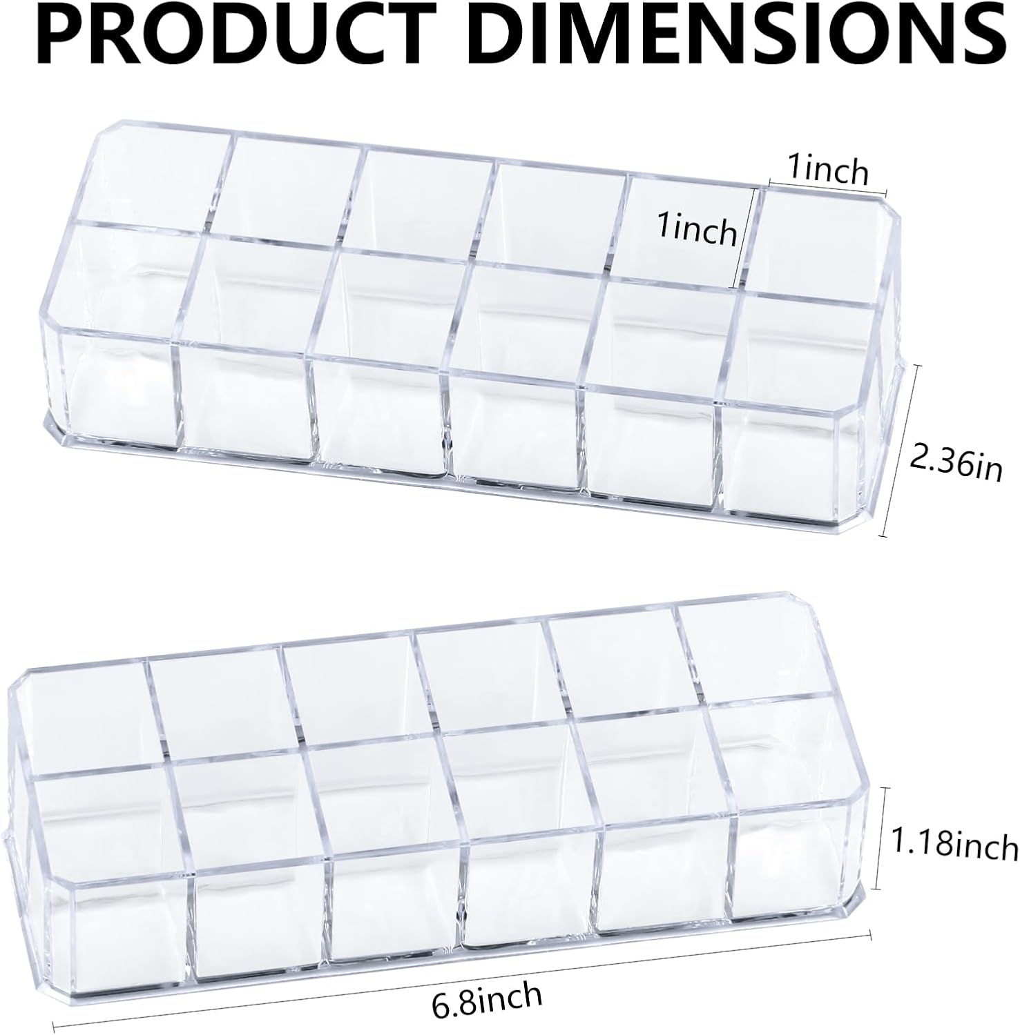 12-Slot Acrylic Lipstick Organizer Case
