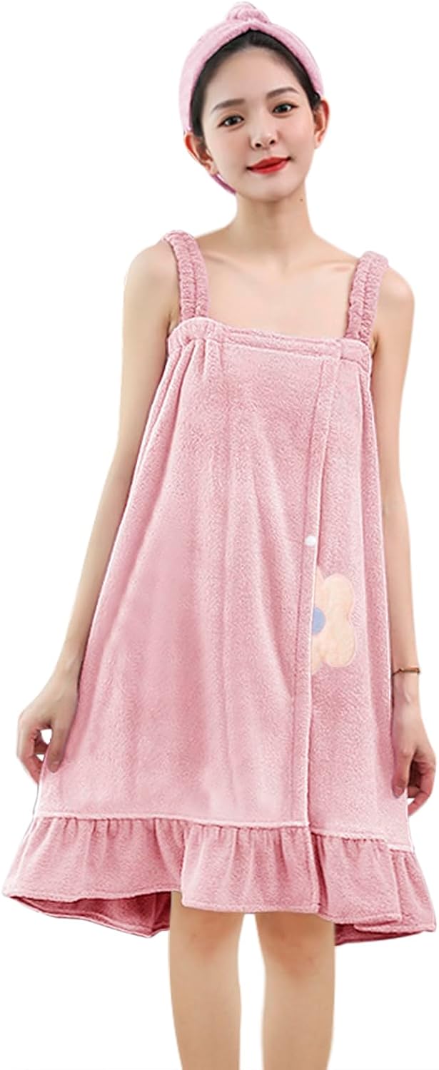TINAYAUE Women Flower Bath Wrap Dress