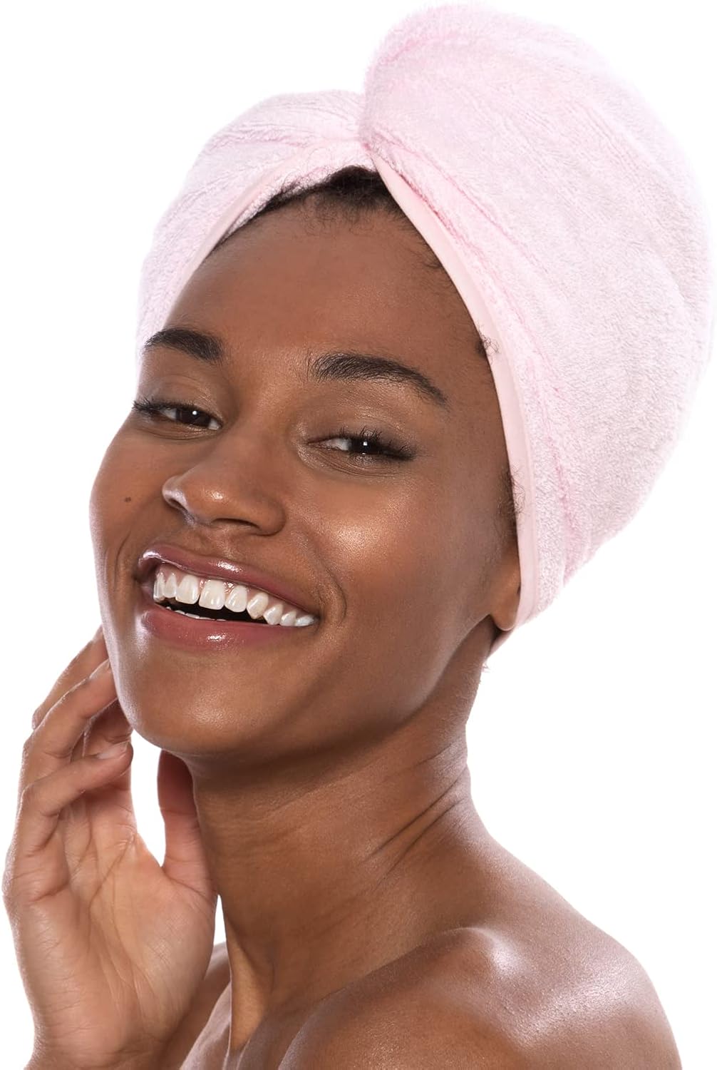 Texere Silk Viscose Bamboo Cotton Hair Towel - Barely Pink