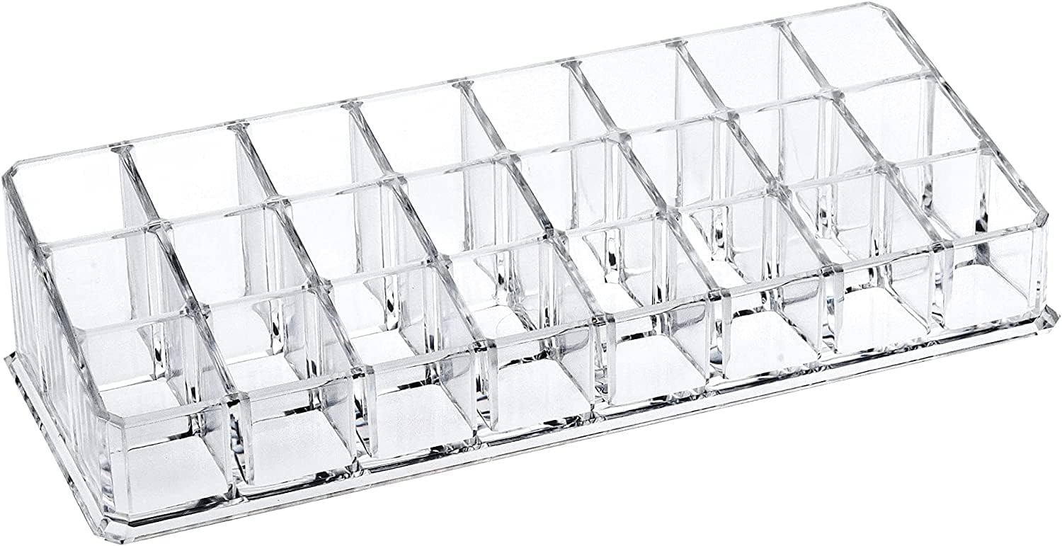 Clear Acrylic Lipstick Organizer with 24 Slots