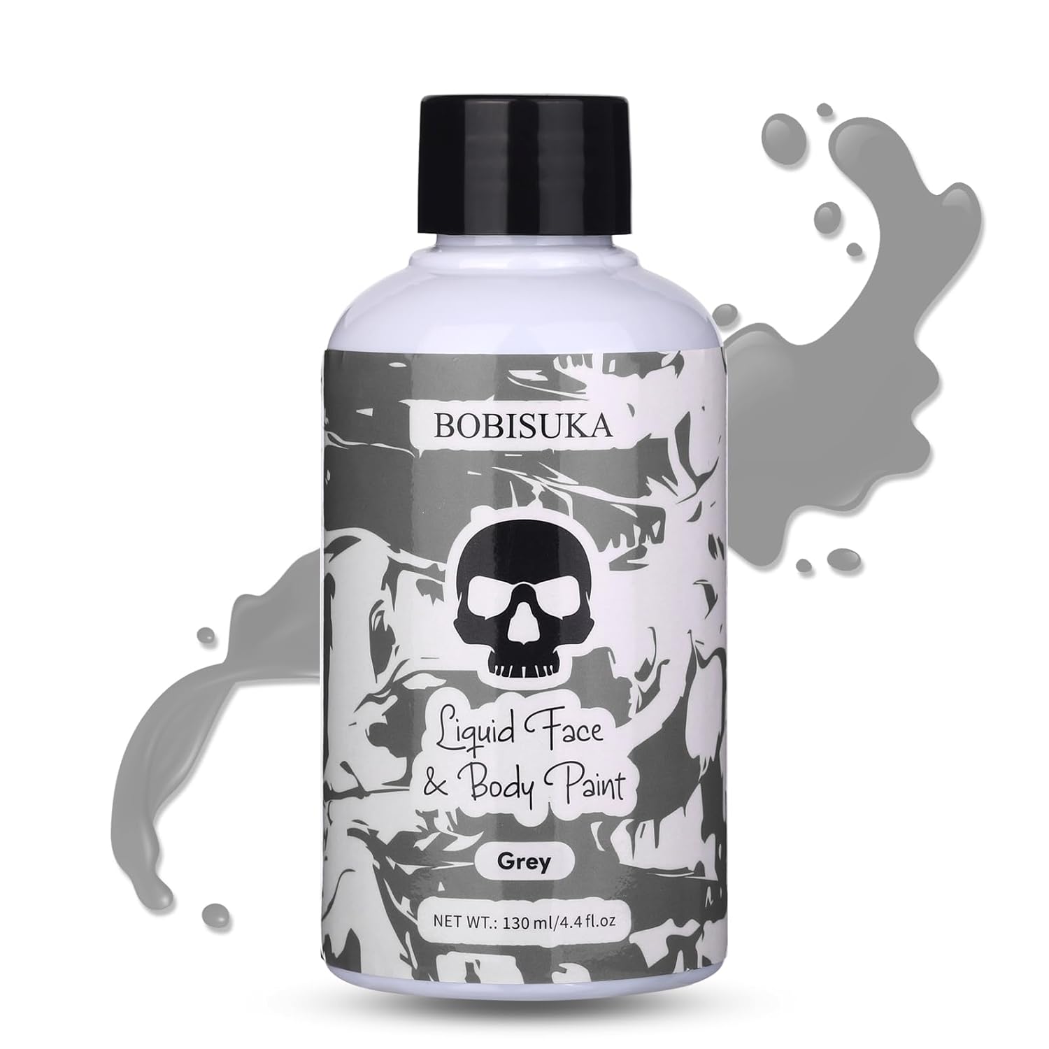 BOBISUKA Grey Face Body Paint Liquid Texture Washable Non-Toxic
