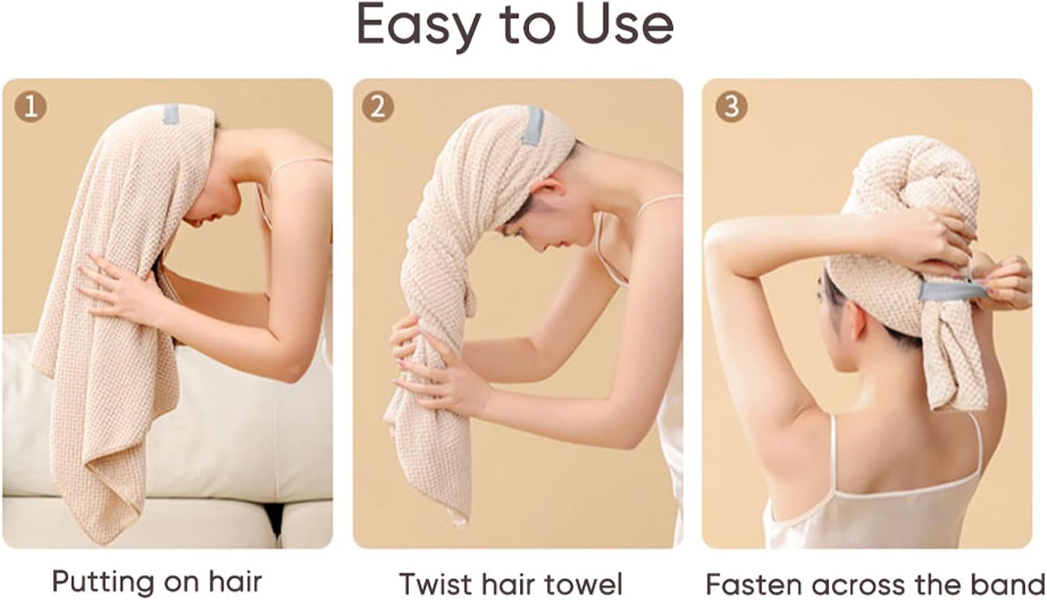 Wuwahold Microfiber Hair Towels Set 2 Pack