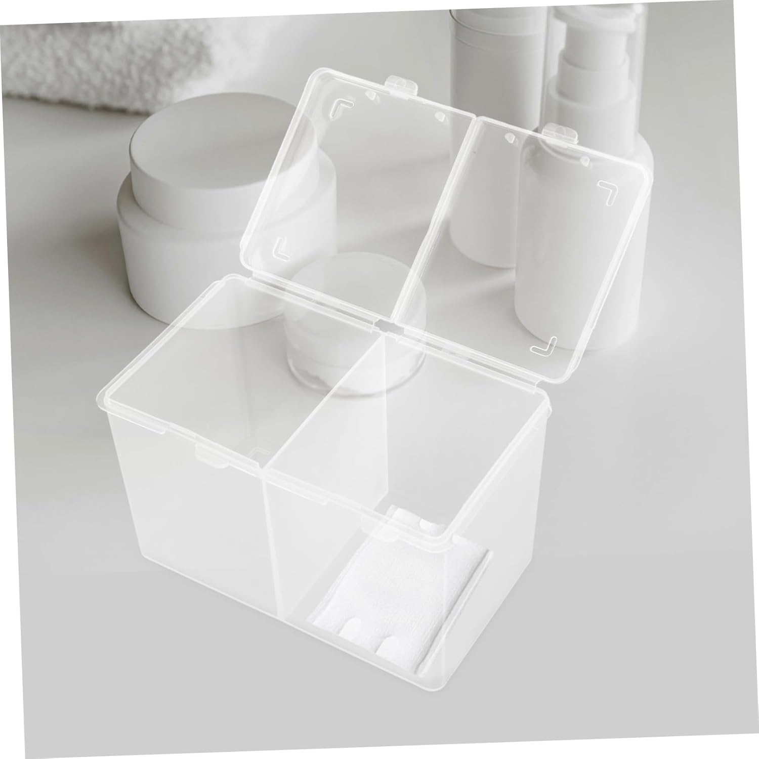 VALICLUD Cotton Pads Storage Box with Compartment