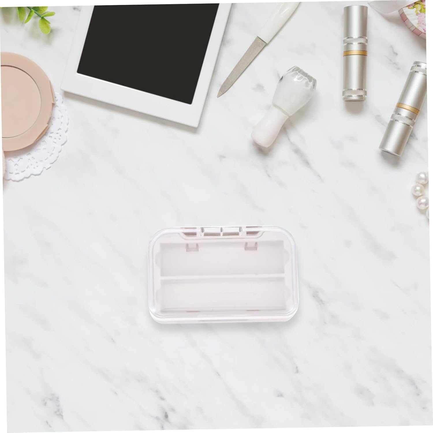 Gogogmee 7-Section Plastic Makeup Organizer with Mirror 1