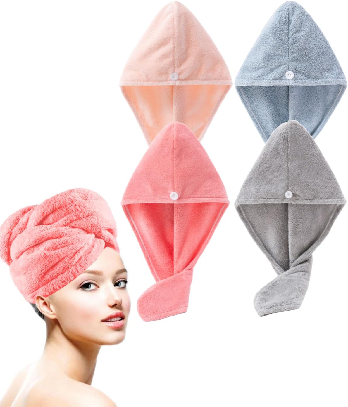 Lumimi 4-Piece Quick Dry Hair Towel Set