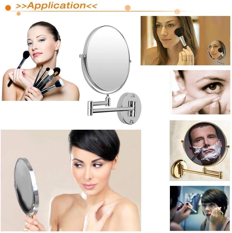 DEIHGE LED Cosmetic Mirror with 3x Magnification and Swivel Mount