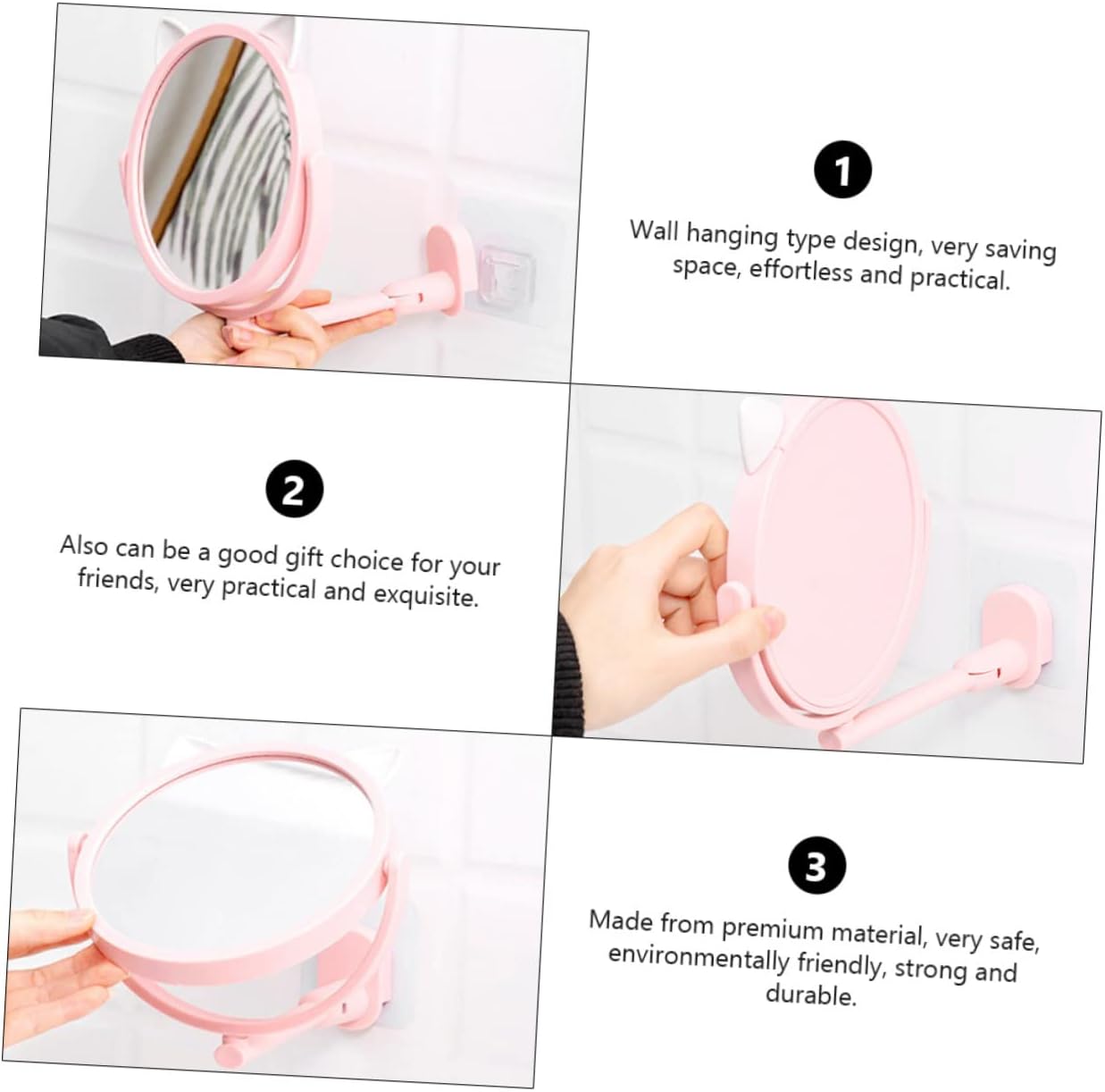 Beatifufu Foldable Wall-Mounted Makeup Mirror