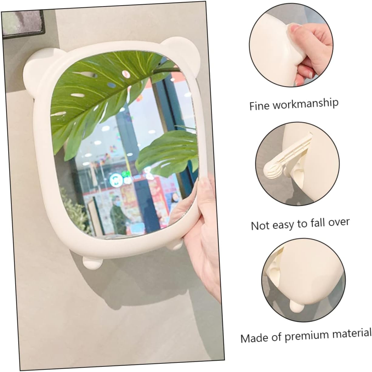 VICASKY Cartoon Shape Wall Mounted Cosmetic Mirror