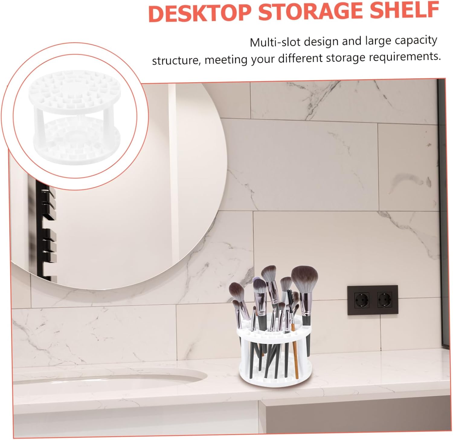 Detachable Makeup Brush Rack Organizer for Vanity and Bathroom