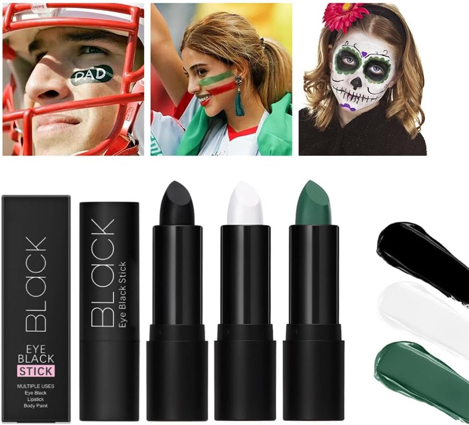 ikasus White Face Body Paint Stick for Sports and Halloween