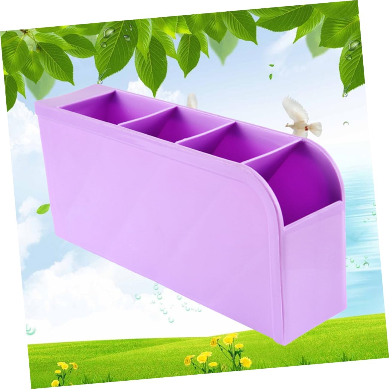 FOMIYES Desktop Makeup Organizer 4 Compartments Pp Material Case