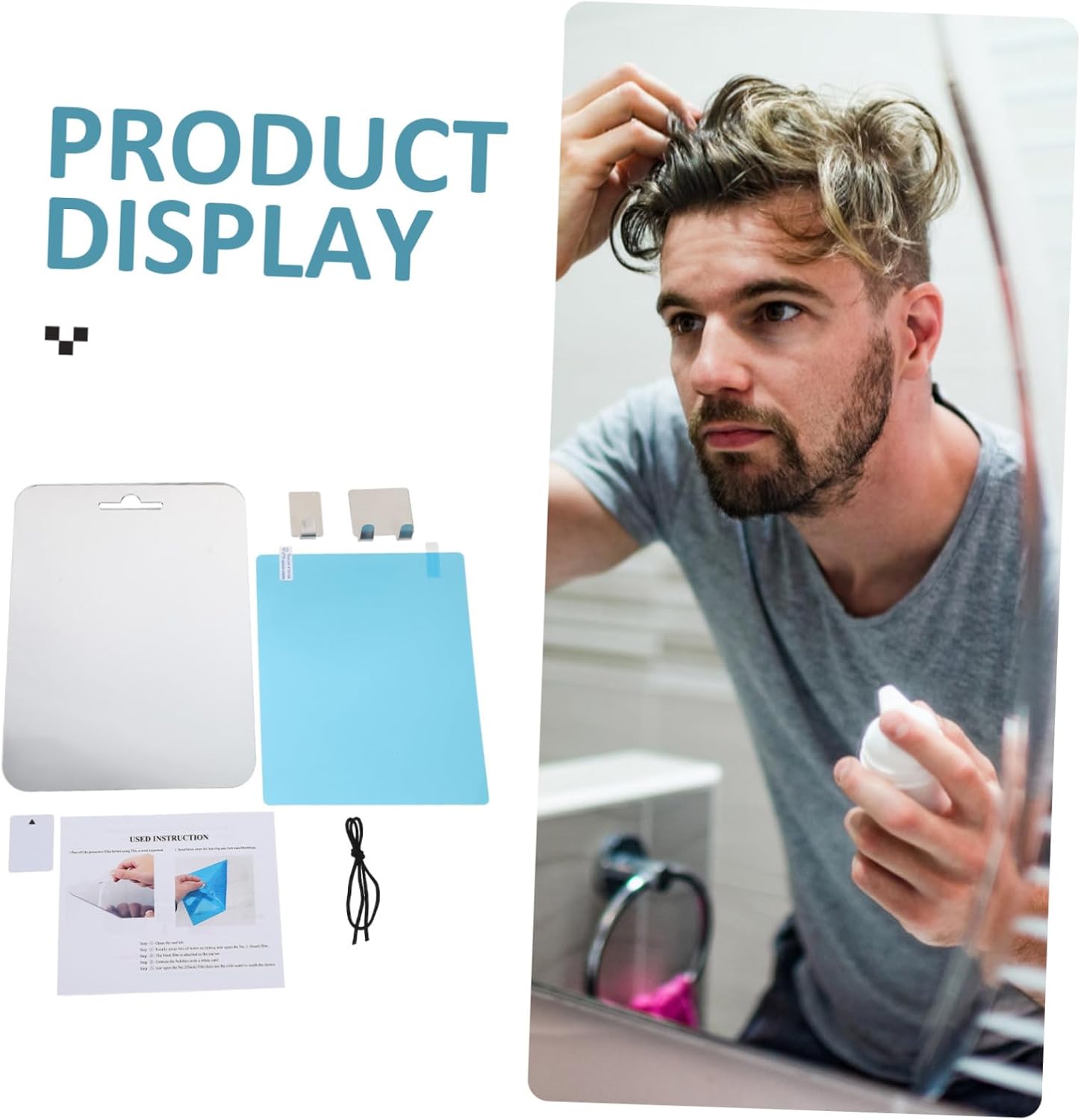 Fog-Proof Acrylic Mirror for Shaving and Makeup