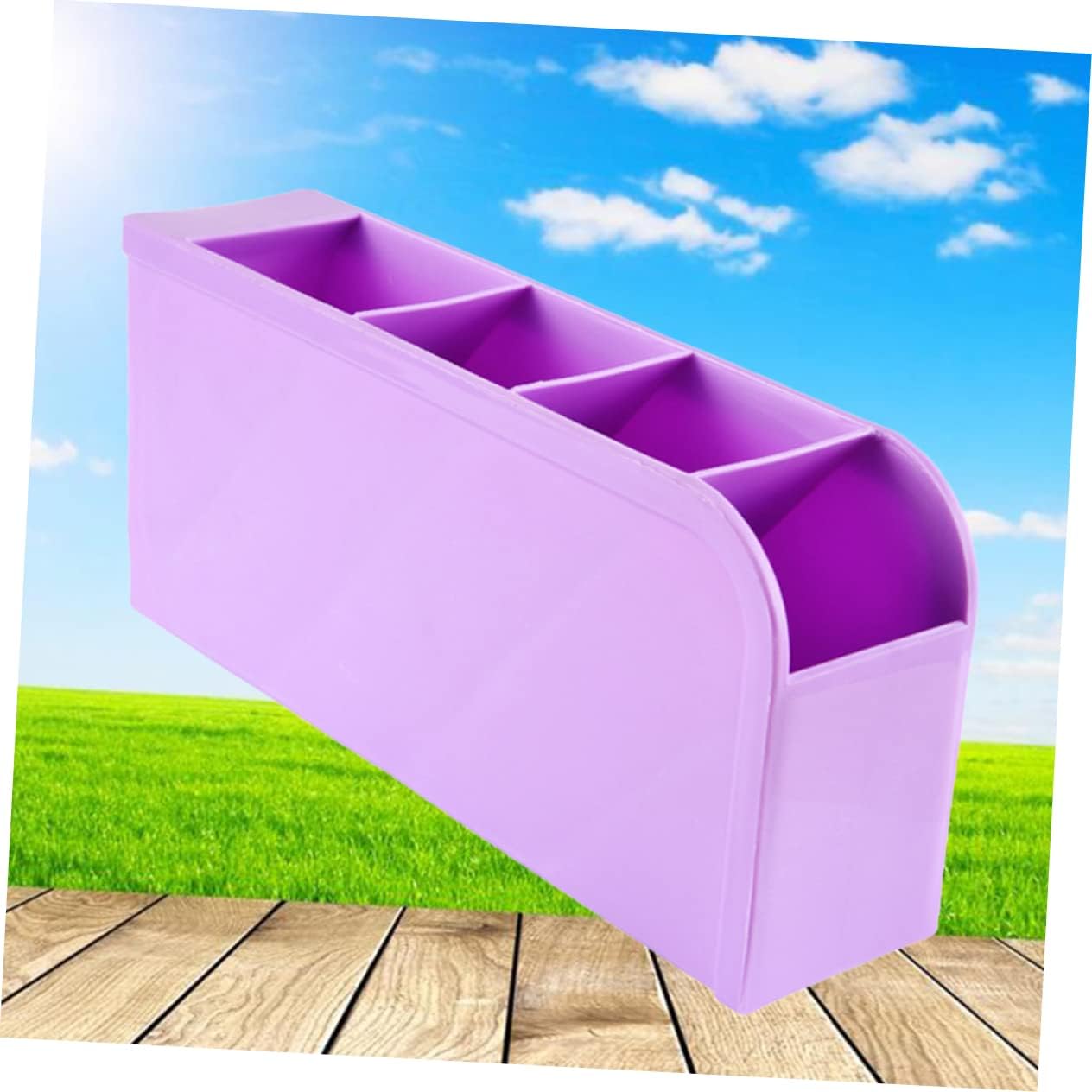 FOMIYES Desktop Makeup Organizer 4 Compartments Pp Material Case