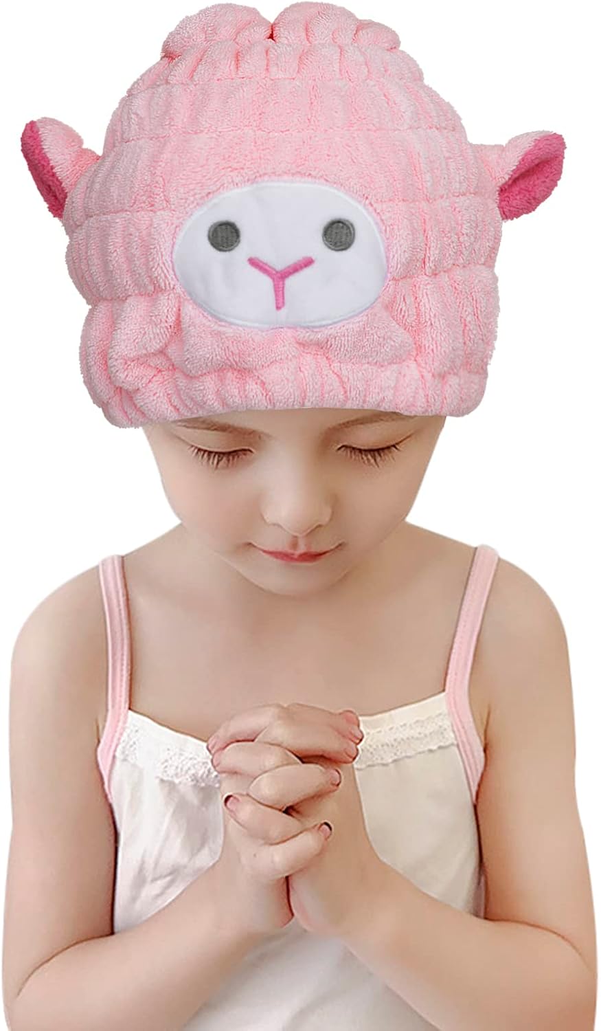 Cute Plush Lamb Hair Drying Cap with Ears