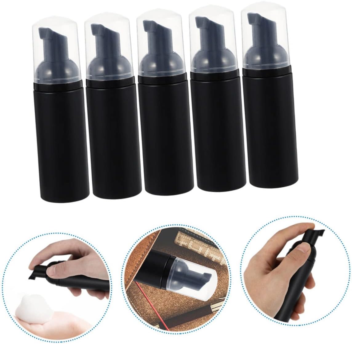5PCS Foaming Bottle Set with Electroplated Frosted Design