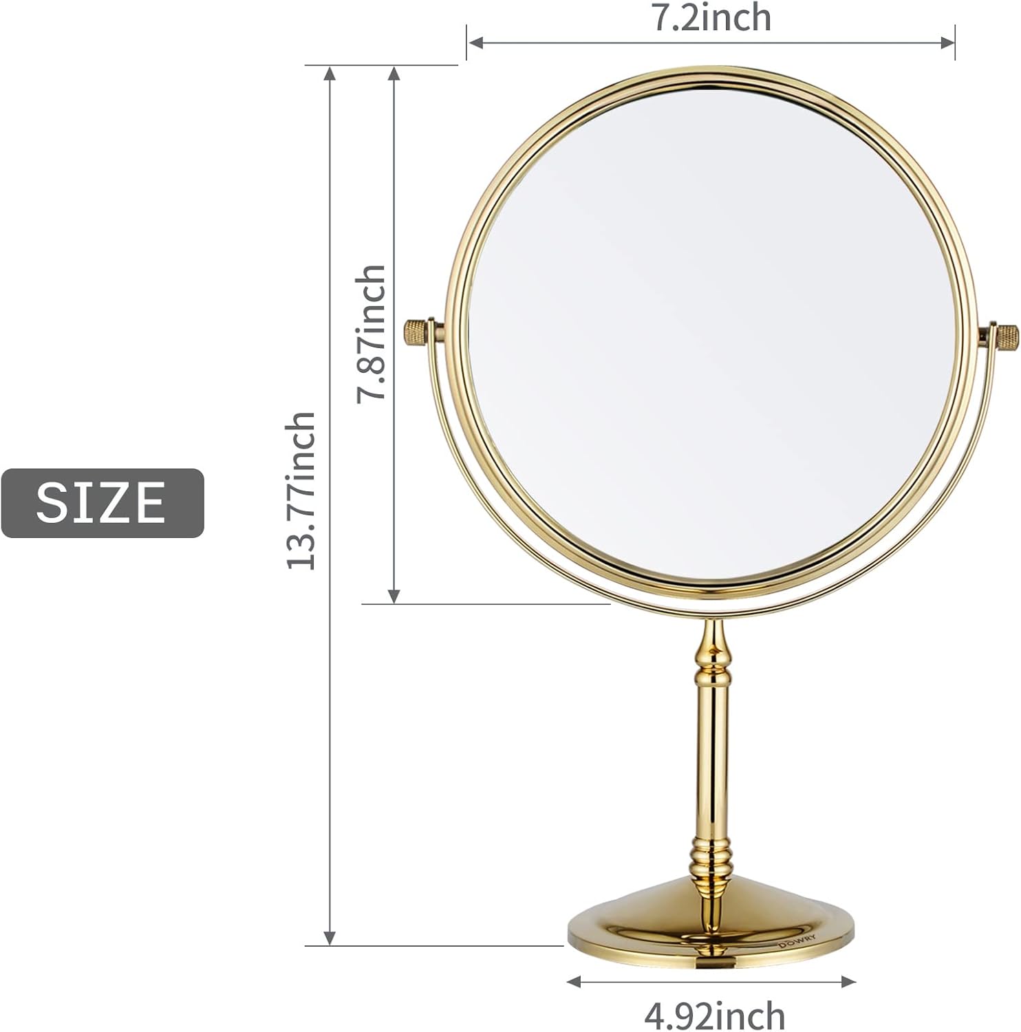 DOWRY 10X Magnification Makeup Mirror with Gold Finish 1