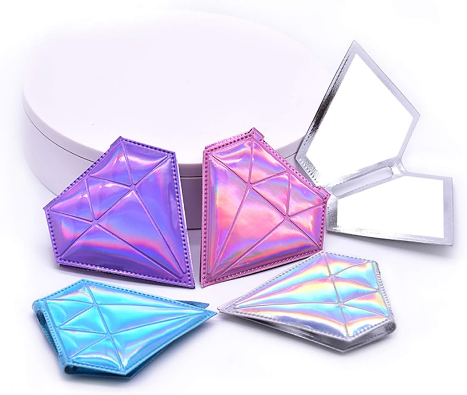 SUNESA 4pc Diamond Shape Makeup Mirror Set