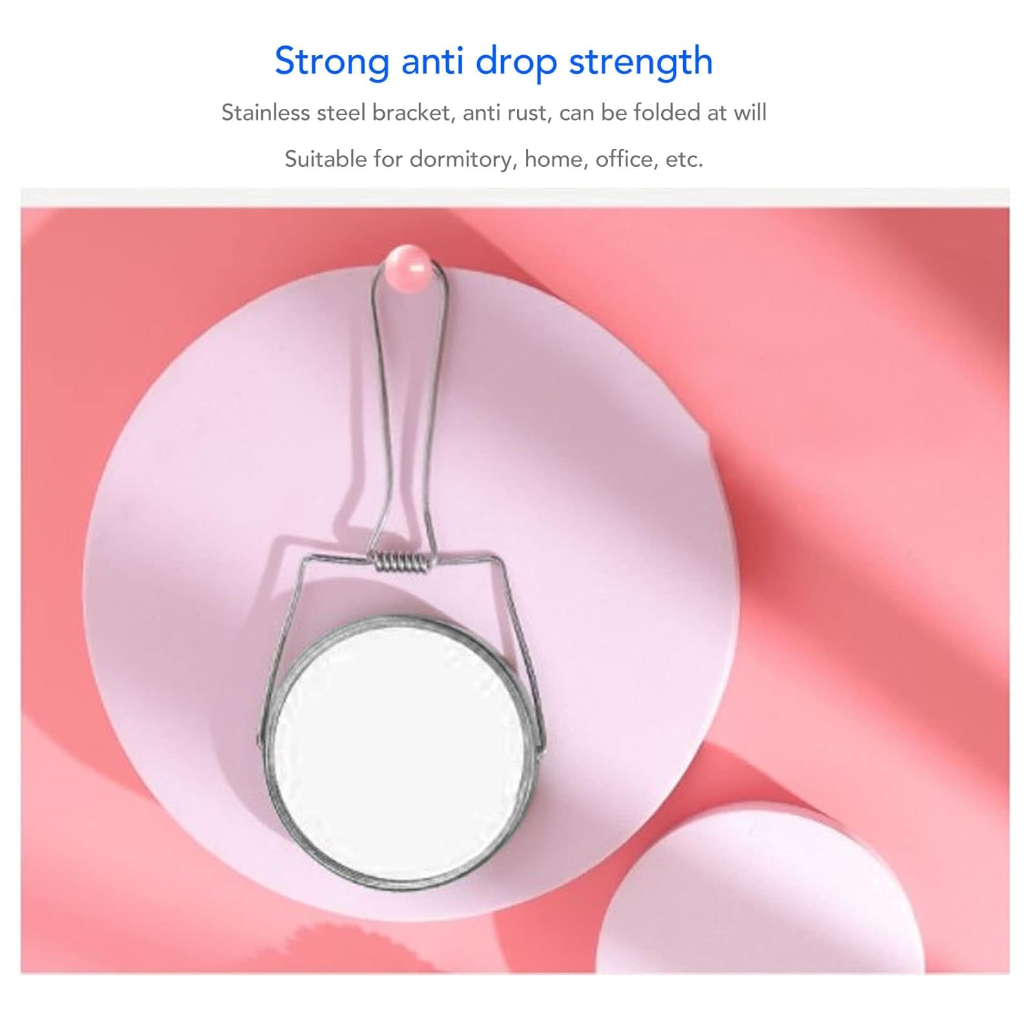 FILFEEL 2 Sided Vanity Mirror with 360 Degree Rotation and Foldable Stand