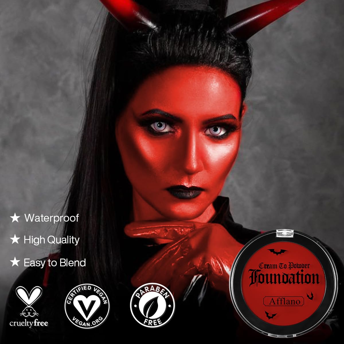 DELANCI Red Halloween Goth Clown Face Paint