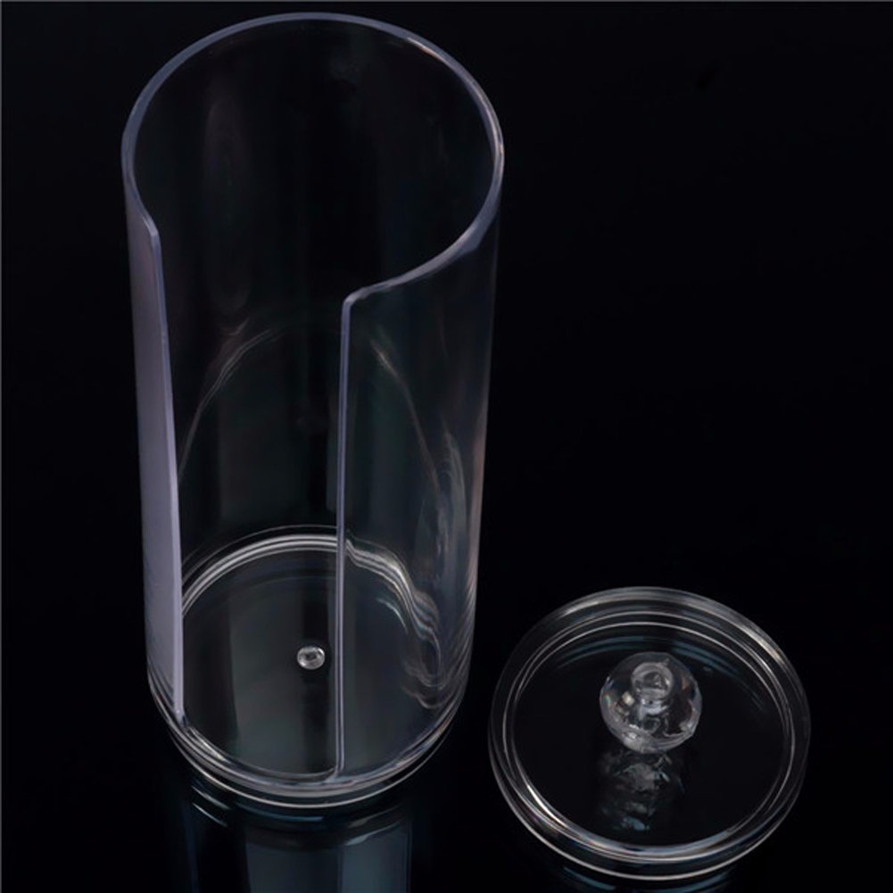 Teensery Clear Round Makeup Cotton Storage Box Organizer